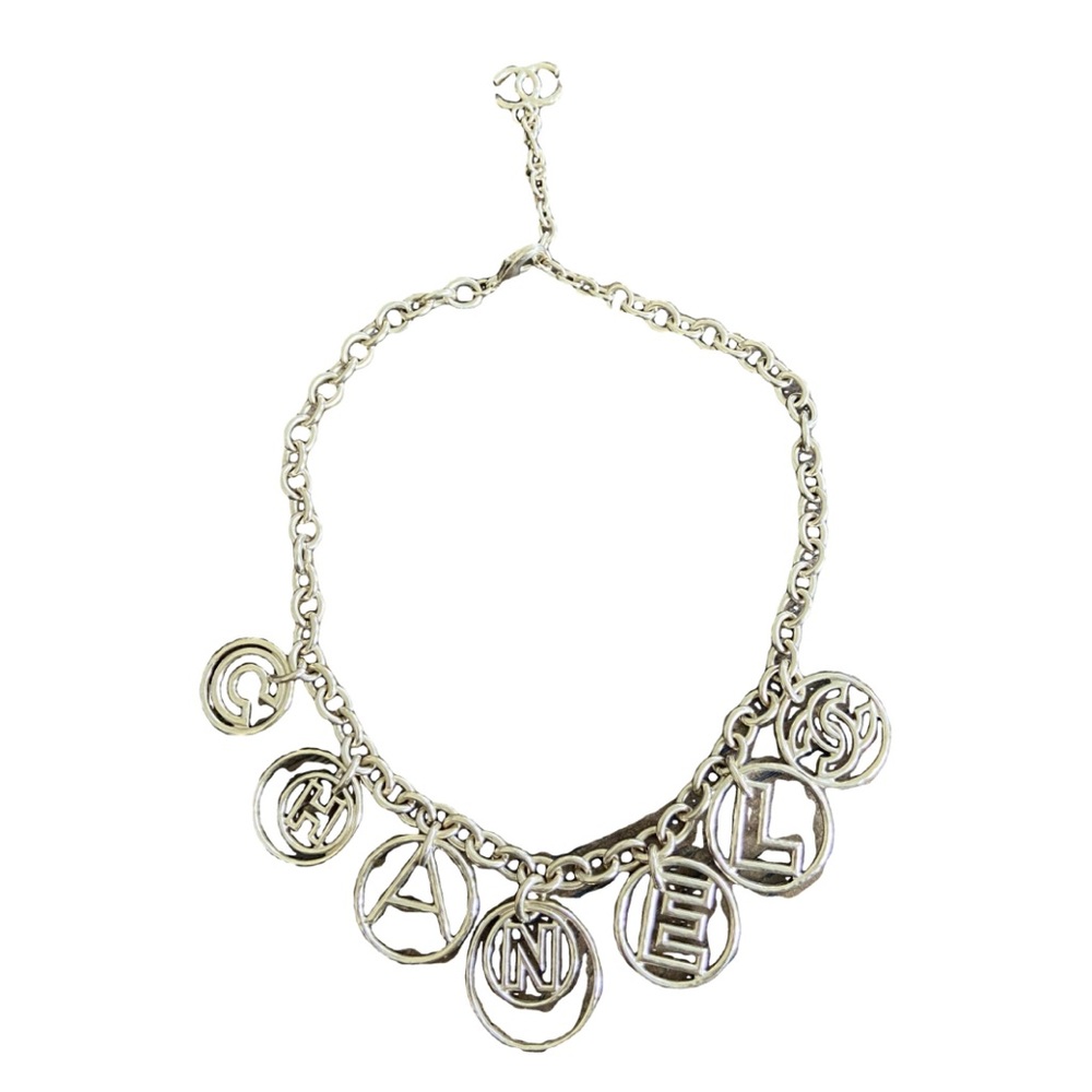 CHANEL Authentic Logo Collar Neckace